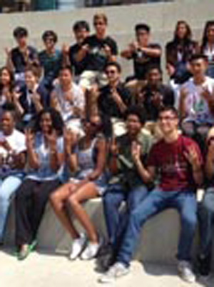 Triton STEM Academy students - group photo on Triton steps