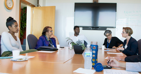 Shirley Malcolm at a roundtable discussion.