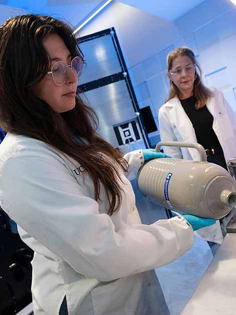Researchers prepare samples in the Technology Sandbox.