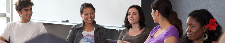 Students sitting down having a discussion