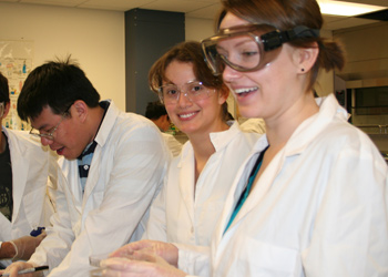Undergraduates in the lab