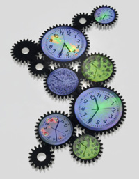 clocks portrayed as gears