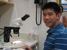 Darrell Tran researching in the lab