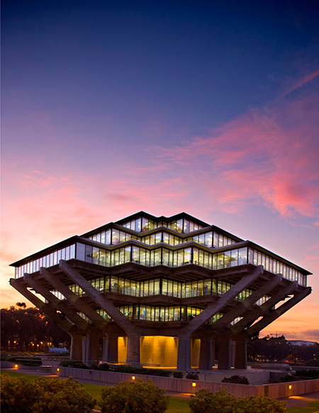 UCSD geisel at sunset
