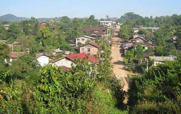 view of village from top of hill