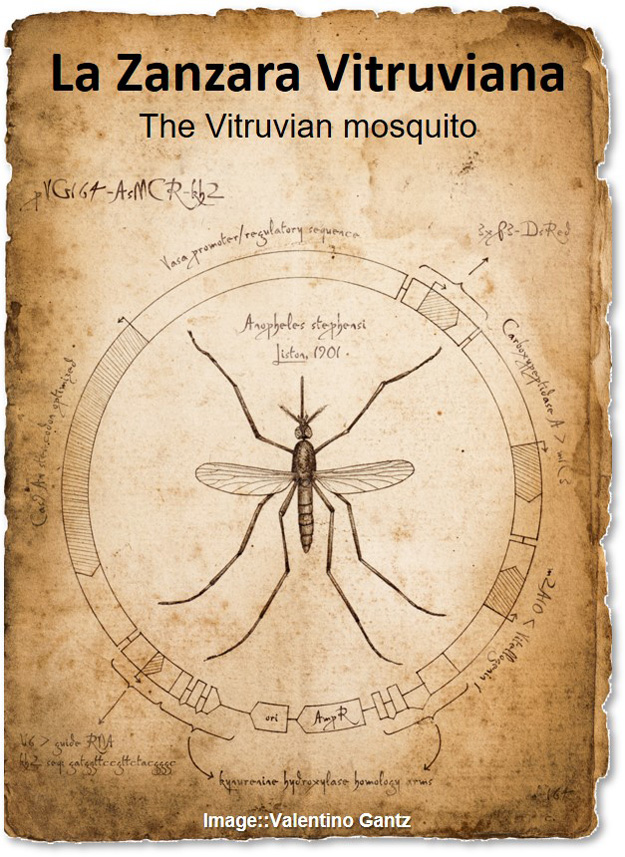 Mosquito diagram on parchment