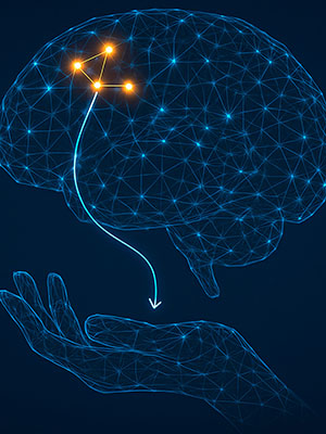 AI image of brain-hand movement